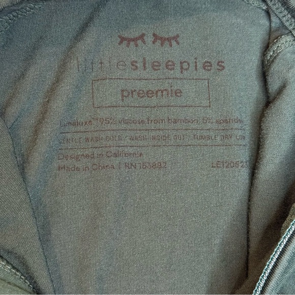 Little Sleepies Preemie Onesie green Christmas bamboo soft sleeper - Picture 1 of 5